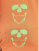 Yakuza T-Shirt Lighting Skull Dye V Neck orange