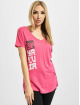 Yakuza T-shirts Lighting Skull Dye V Neck rosa