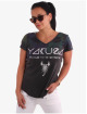 Yakuza Tričká Gradient Skull Dye V-Neck èierna